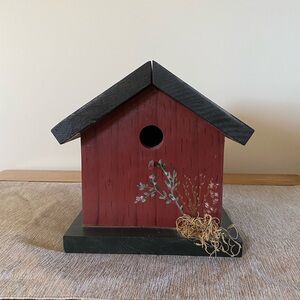 Rustic Red Wooden Birdhouse